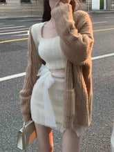 Load image into Gallery viewer, Autumn Knitted Sweater Female Elegant 2 Piece Skirts Y2k Crop Tops
