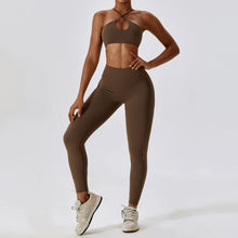 Load image into Gallery viewer, Sexy Yoga Tracksuit Seamless Sport Suit Running Workout Sportswear Gym Clothing Leggings Bra Fitness Suits 2 Pieces
