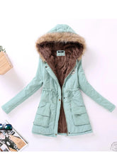 Load image into Gallery viewer, New Winter Women Medium-long Thicken Hooded Wadded Slim Cotton-padded Jacket Overcoat
