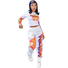 Load image into Gallery viewer, 2 Piece Women Casual Sweat Suit Crop Sweatpant Joggers Tracksuit
