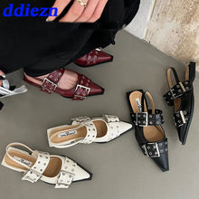 Load image into Gallery viewer, Women Designer Luxury Buckle Fashion Ladies Flats Shoes Slingback Pointed Toe Casual Female Sandals Mules
