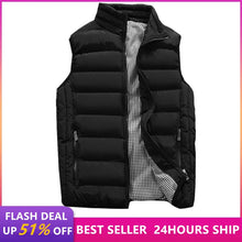 Load image into Gallery viewer, Mens Sleeveless Winter Slim Vests Cotton-Padded Men&#39;s Vest Men Waistcoat Big Size
