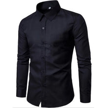 Load image into Gallery viewer, Men Dress Shirt Long Sleeve Slim Fit Designer High Quality Solid Male Clothing Fit Business Shirts No Pocket
