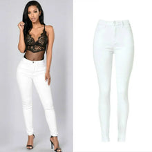 Load image into Gallery viewer, High Waist Women Casual White Slim Denim Pencil Pants Stretch Skinny Jeans Pantalon Femme Clothes
