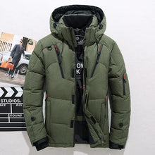 Load image into Gallery viewer, Men&#39;s White Duck Down Jacket Warm Hooded Thick Puffer Jacket Overcoat Thermal Winter Parka Men
