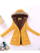 Load image into Gallery viewer, New Winter Women Medium-long Thicken Hooded Wadded Slim Cotton-padded Jacket Overcoat
