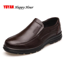 Load image into Gallery viewer, Genuine Leather Men Non-slip Thick Sole Casual Shoes Male High Quality Cowhide Loafers
