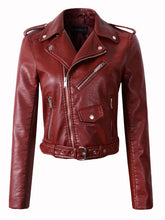 Load image into Gallery viewer, New Winter Autumn Motorcycle  women leather coat  slim PU jacket Leather
