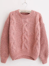 Load image into Gallery viewer, Women Sweaters Warm Pullover Crewneck Mohair Pullover Twist Knitted Sweaters Christmas
