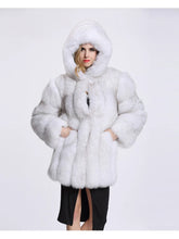 Load image into Gallery viewer, Faux Fur Winter Women Fashion Thick Warm Faux Fur Jackets With Hooded Women Outerwear
