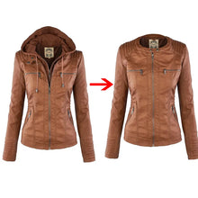 Load image into Gallery viewer, Winter Faux Leather Women Casual Basic Coats Waterproof Windproof Coats Female Ropa de Mujer
