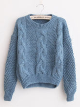 Load image into Gallery viewer, Women Sweaters Warm Pullover Crewneck Mohair Pullover Twist Knitted Sweaters Christmas
