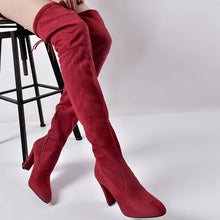 Load image into Gallery viewer, Leather Women Over The Knee Lace Up Sexy High Heels Winter Women Boots Size 34-43
