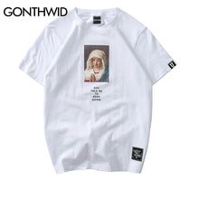 Load image into Gallery viewer, Men&#39;s Virgin Mary Printed Short Sleeve Casual Cotton Hip Hopo Tops Tees Fashion Streetwear Tshirts
