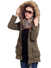 Load image into Gallery viewer, New Winter Women Medium-long Thicken Hooded Wadded Slim Cotton-padded Jacket Overcoat
