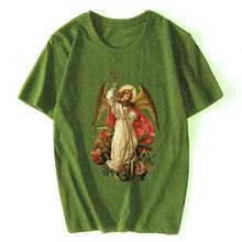 Load image into Gallery viewer, Saint Michael Destroy The Devil Catholic Christian T Shirt Men&#39;s Cotton Short Sleeve T-shirt
