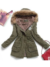 Load image into Gallery viewer, New Winter Women Medium-long Thicken Hooded Wadded Slim Cotton-padded Jacket Overcoat
