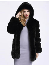 Load image into Gallery viewer, Faux Fur Winter Women Fashion Thick Warm Faux Fur Jackets With Hooded Women Outerwear
