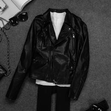 Load image into Gallery viewer, New Autumn Women Biker Leather Jacket Soft PU Punk Casual Motor Faux Leather White Jacket
