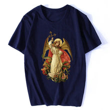 Load image into Gallery viewer, Saint Michael Destroy The Devil Catholic Christian T Shirt Men&#39;s Cotton Short Sleeve T-shirt
