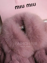 Load image into Gallery viewer, New natural rabbit fur jacket detachable sleeves with real fox fur collar real rabbit fur coat
