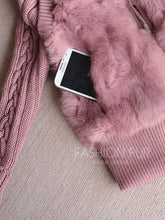 Load image into Gallery viewer, New natural rabbit fur jacket detachable sleeves with real fox fur collar real rabbit fur coat
