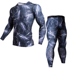 Load image into Gallery viewer, thermal underwear rash guard kit Bodybuilding T-Shirt camouflage tracksuit men
